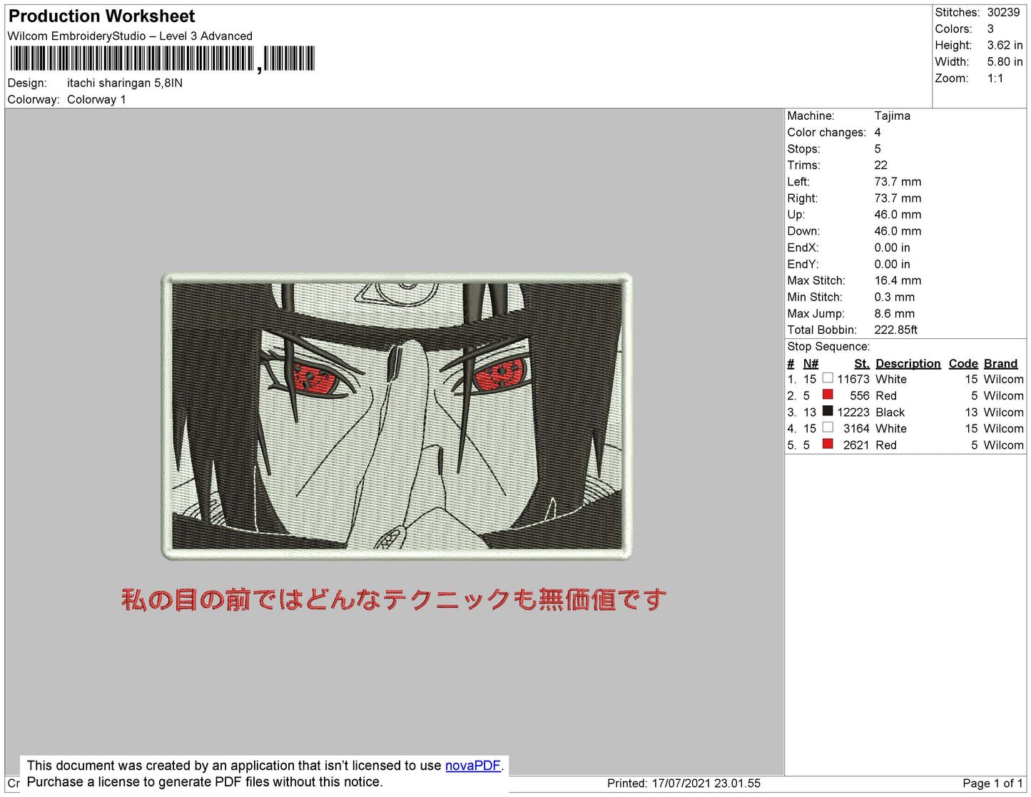 Itachi Uchiha Eyes v7 Embroidery Design Files - 4 Size's