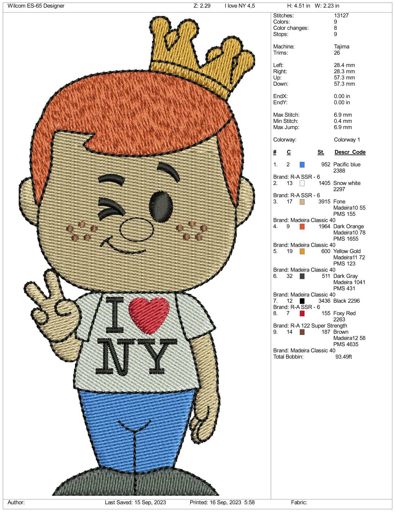 Freddy Funko Embroidery Design Files - 3 Size's