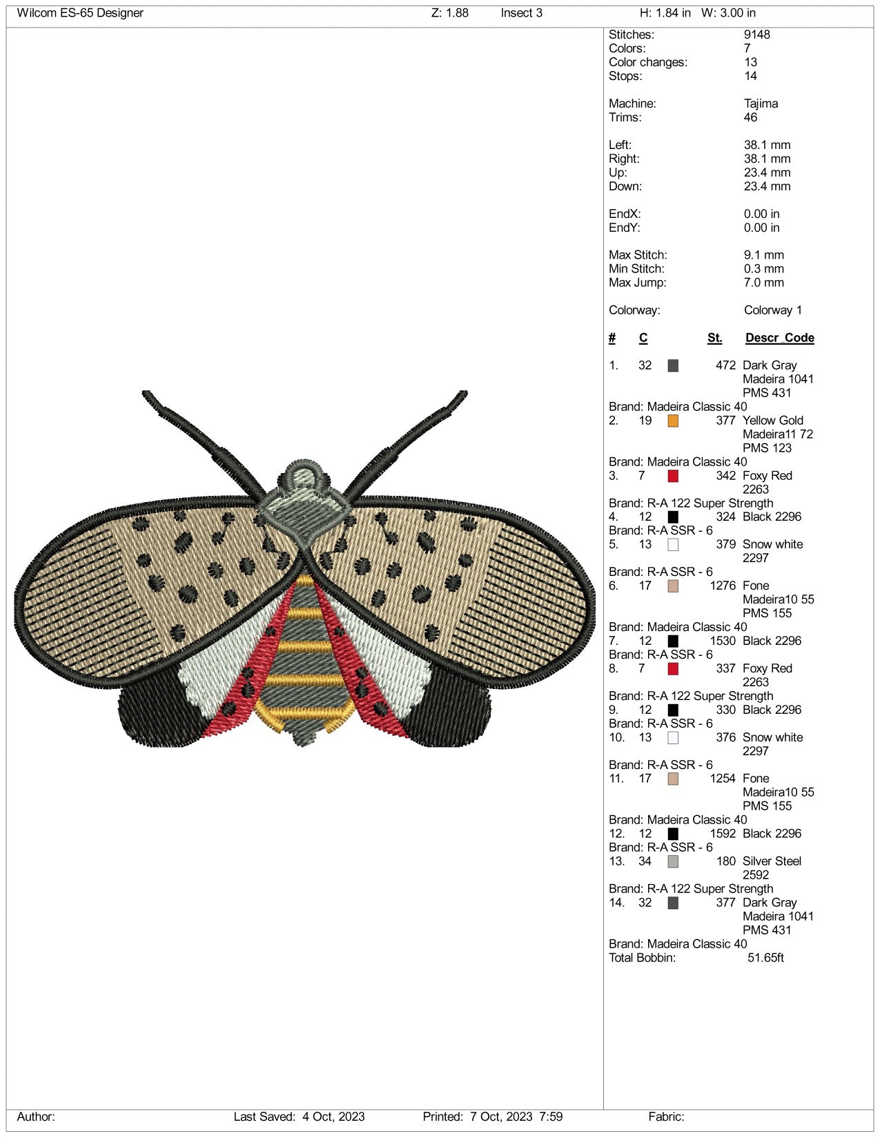 Small Bee Embroidery Design Files - 3 Size's