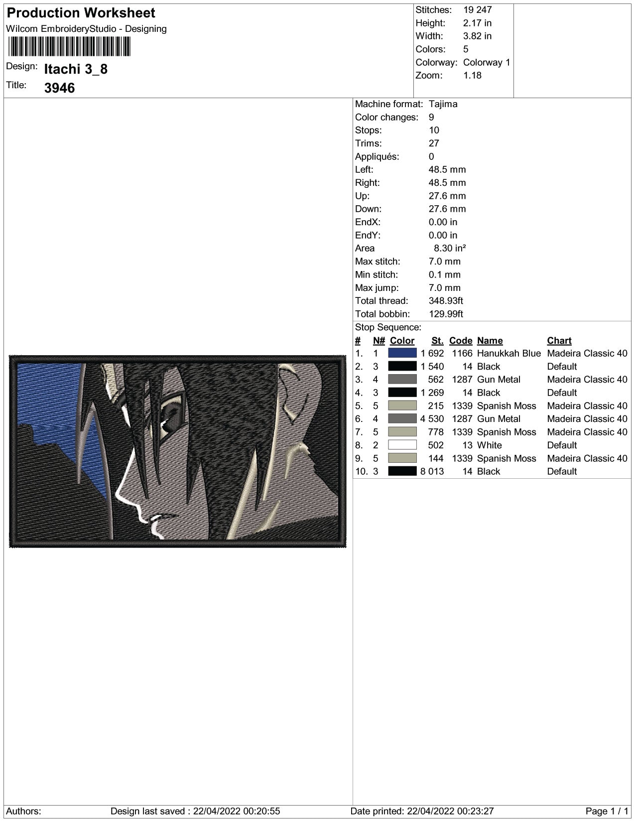 Itachi Uchiha Eyes v6 Embroidery Design Files - 3 Size's