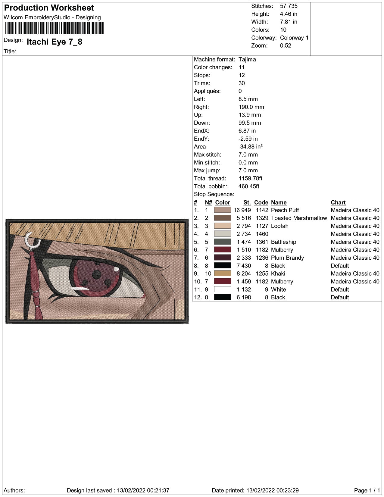 Itachi Uchiha Eyes v5 Embroidery Design Files - 3 Size's