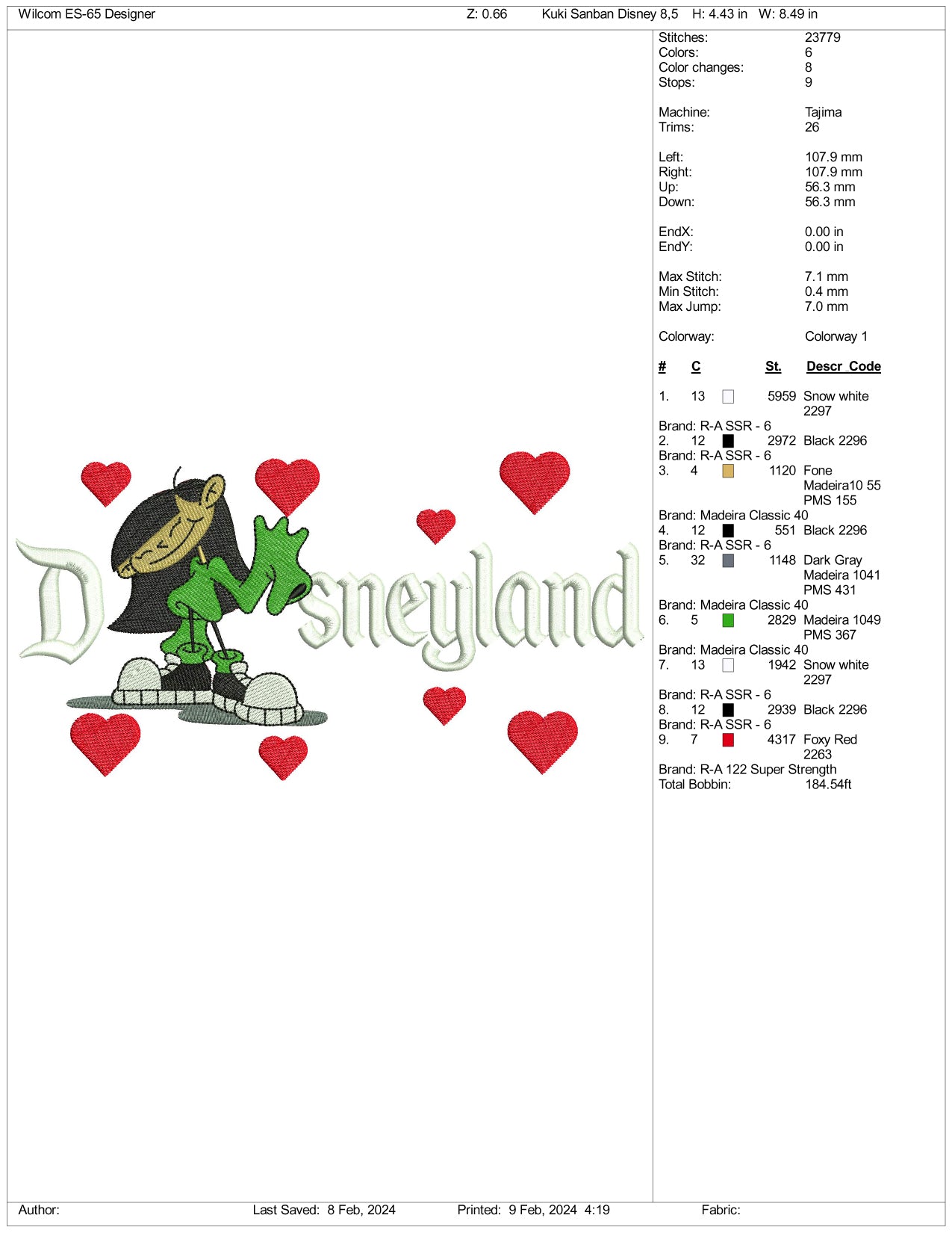 Kids Next Door Number 3 Disneyland Embroidery Design Files - 3 Size's