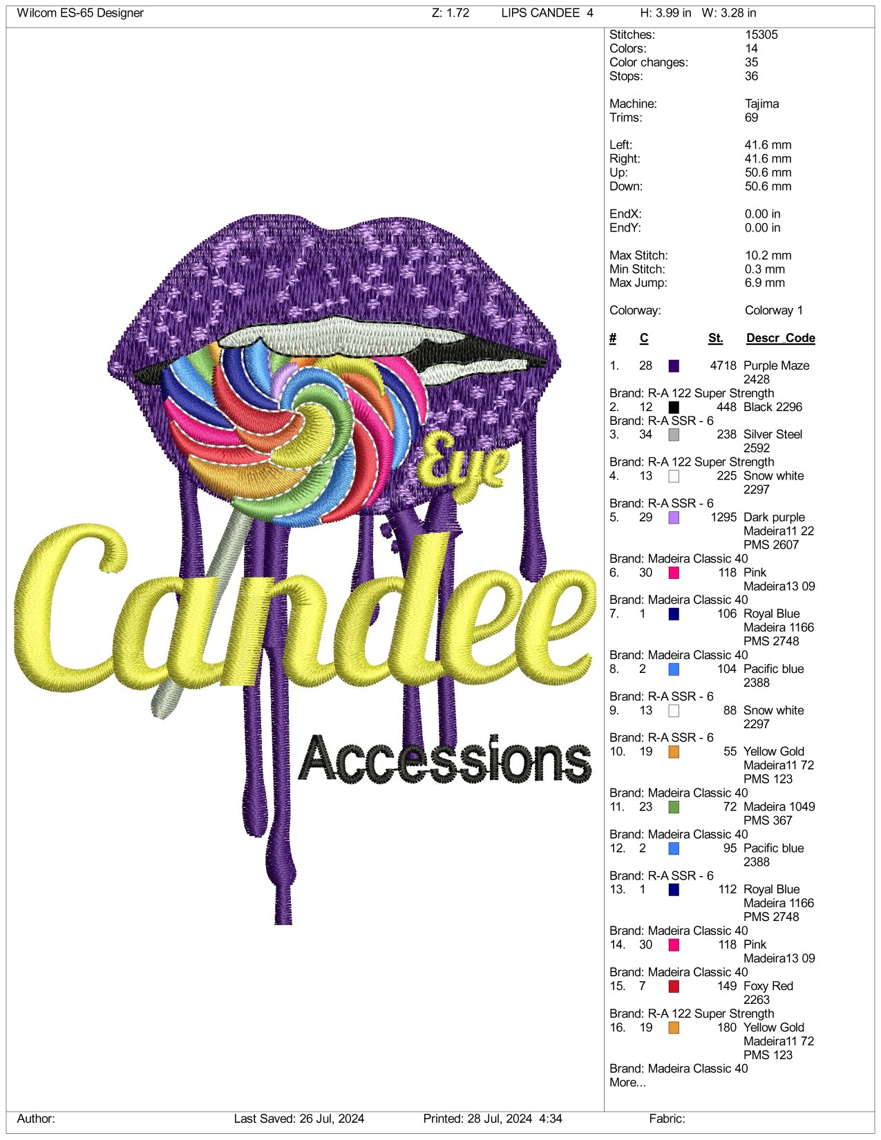 Eye Candee Embroidery Files - 3 Size's