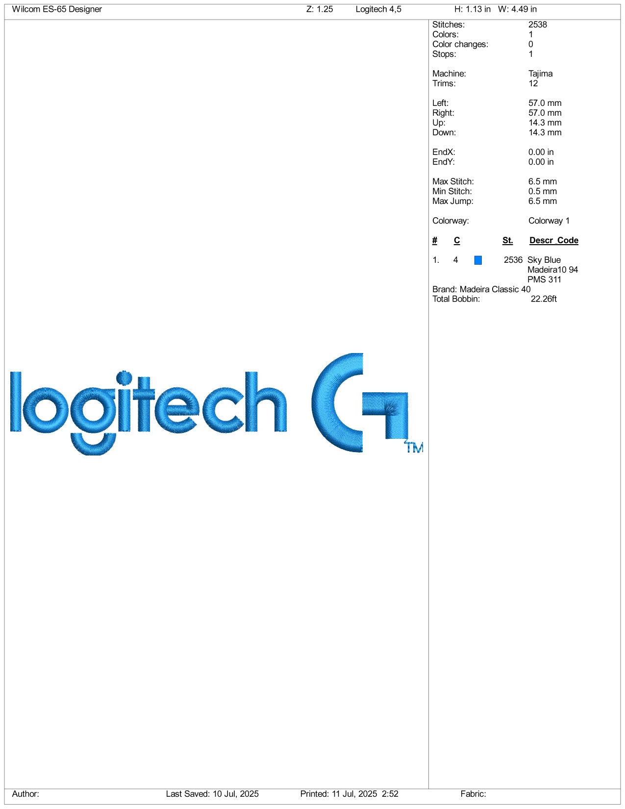 Logitech Logo Embroidery Design Files - 3 Size's