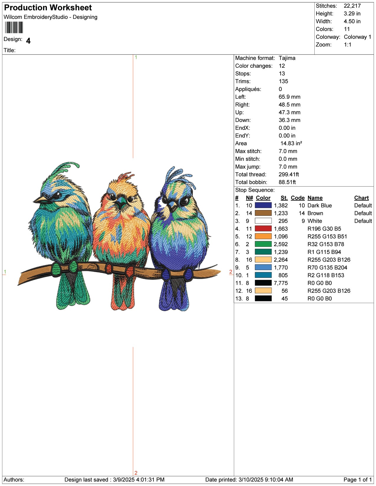 Lovely Birds Embroidery Design Files - 9 Size's