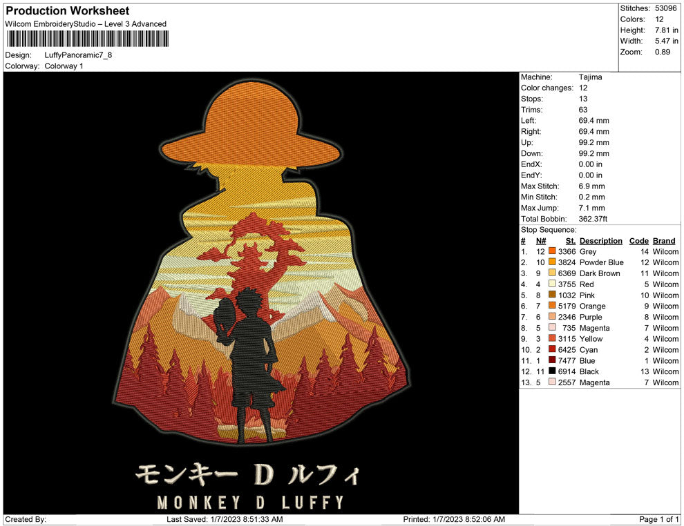 Naruto Uzumaki v3 Embroidery Design Files - 4 Sizes