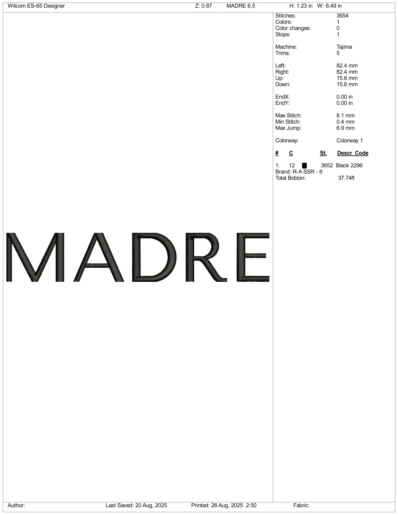 Madre Embroidery Files - 3 Size's