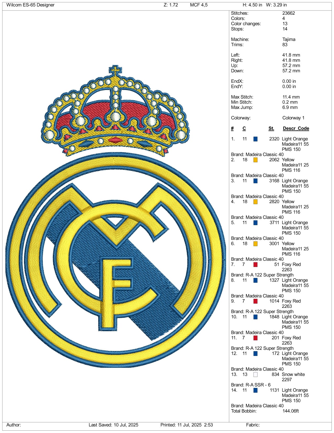 Al Nassr FC Logo Embroidery Design Files - 3 Size's