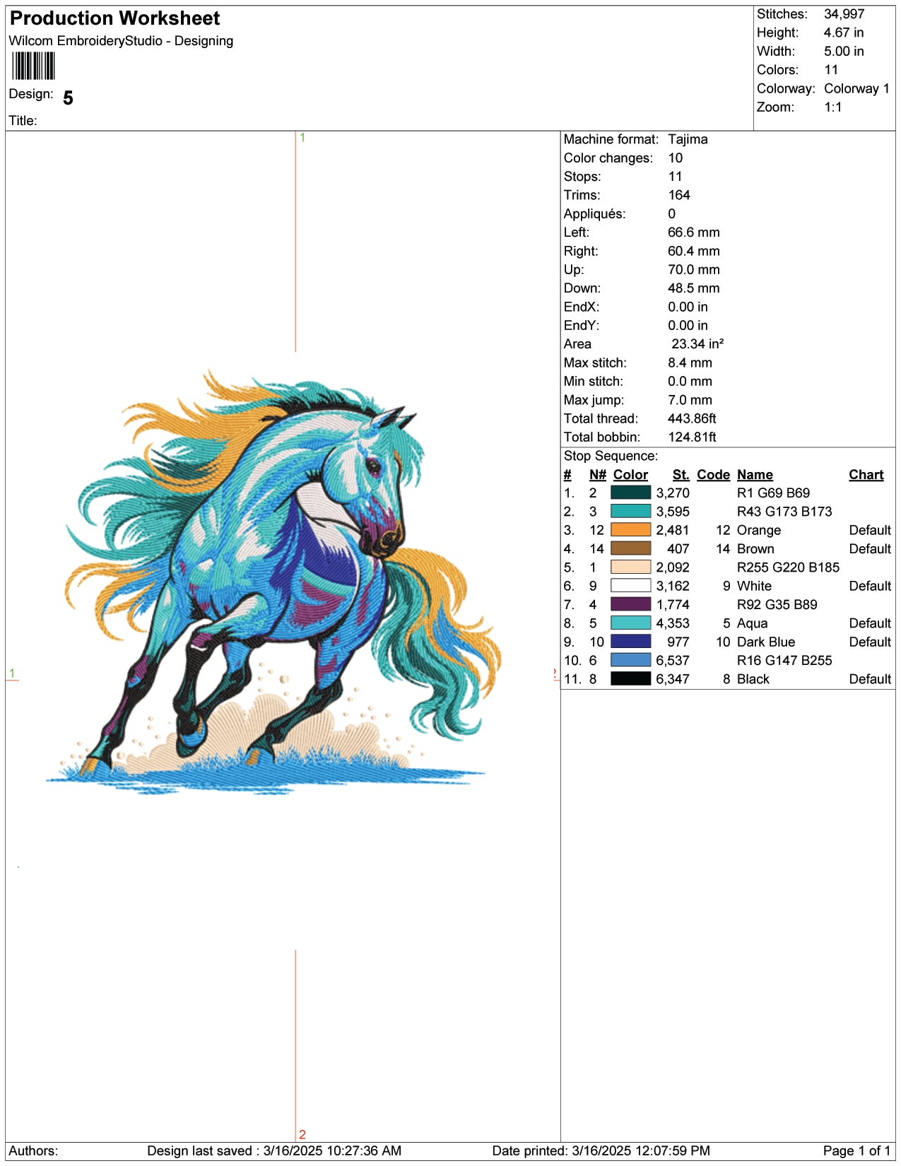 Majestic Fantasy Horse Embroidery Design Files - 9 Size's