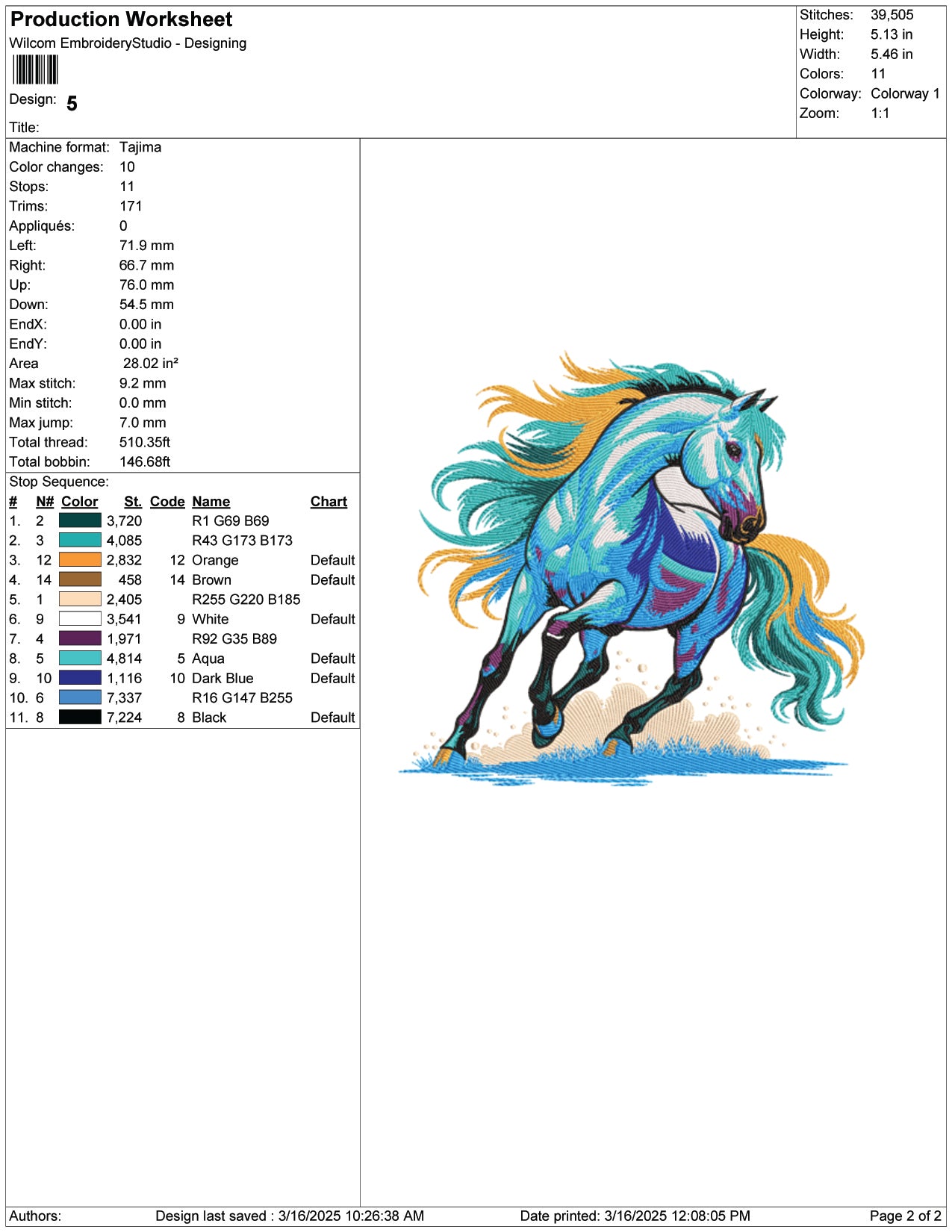 Majestic Fantasy Horse Embroidery Design Files - 9 Size's