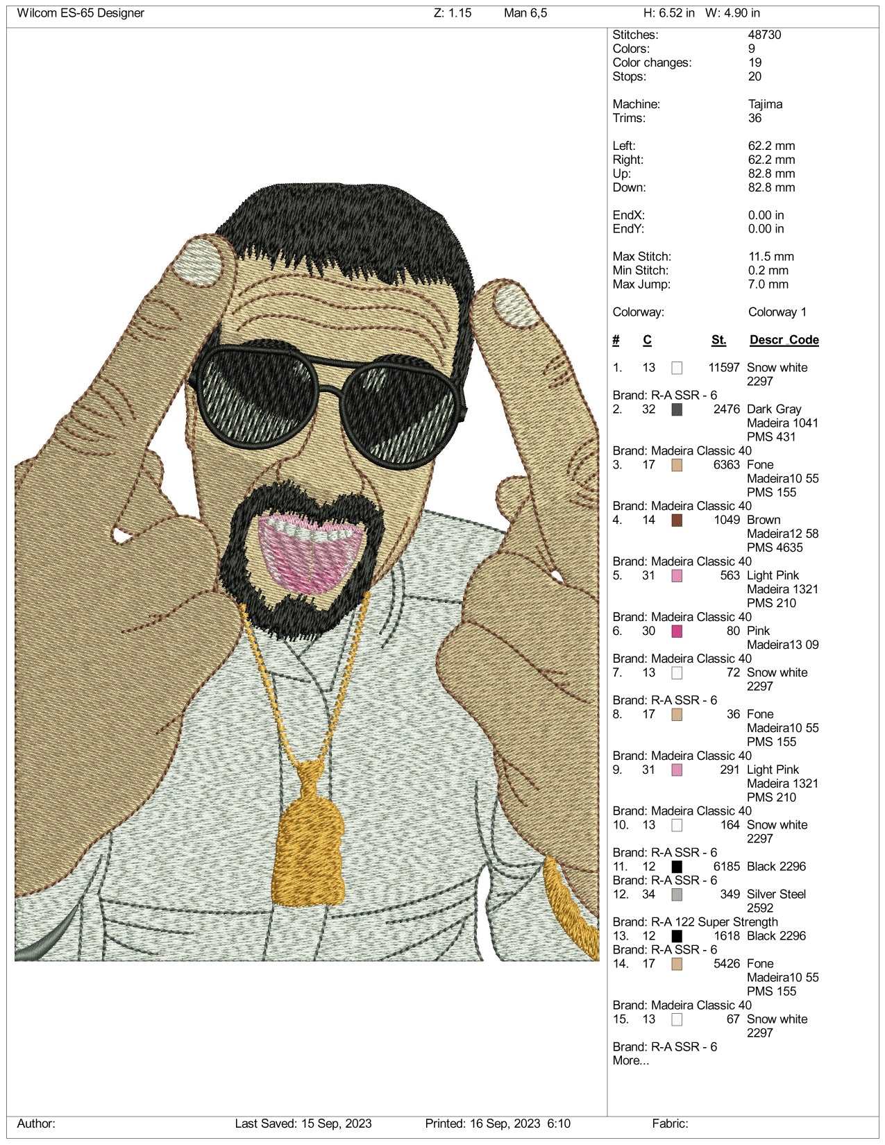 Gucci Mane Embroidery Design Files - 3 Size's