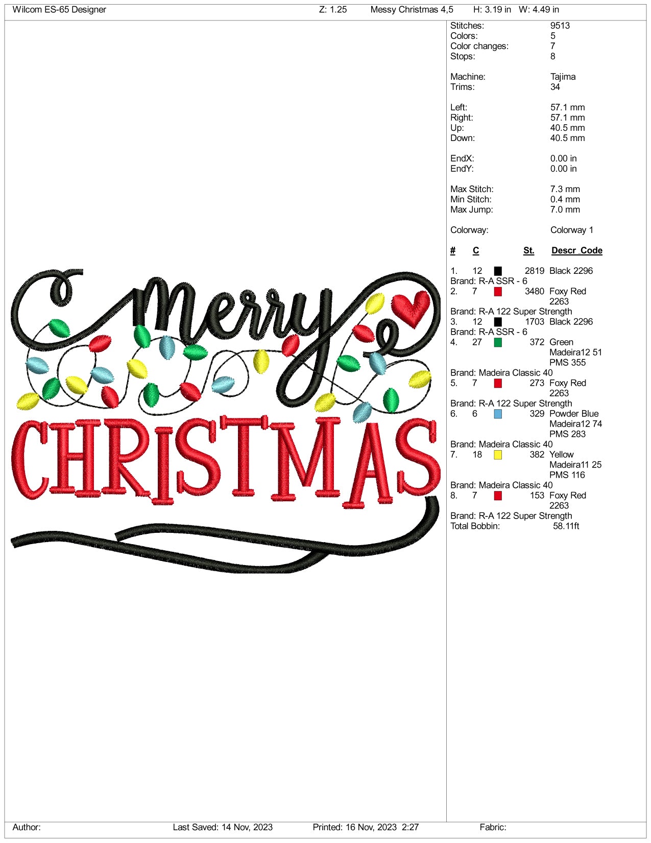 Merry Christmas v4 Embroidery Design Files - 3 Size's