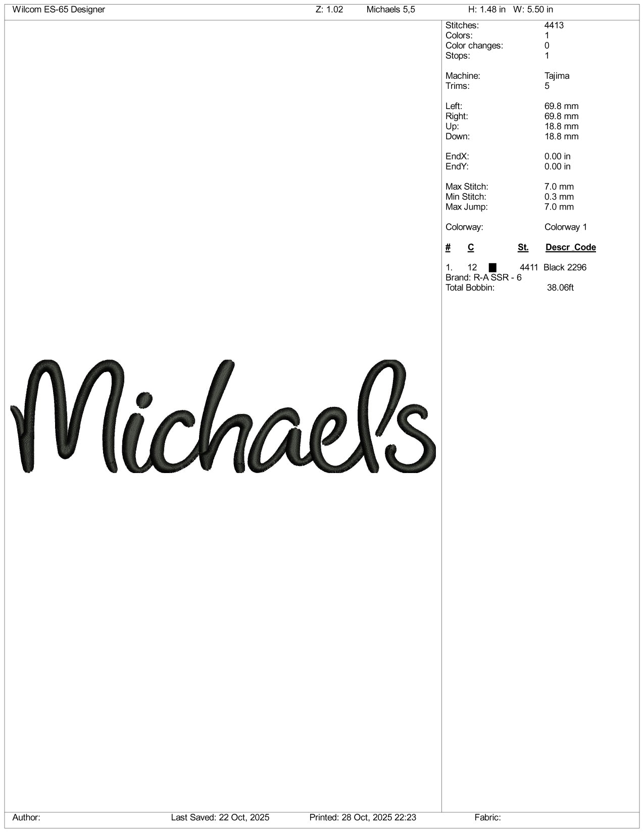 Michaels Logo Embroidery Design Files - 5 Size's