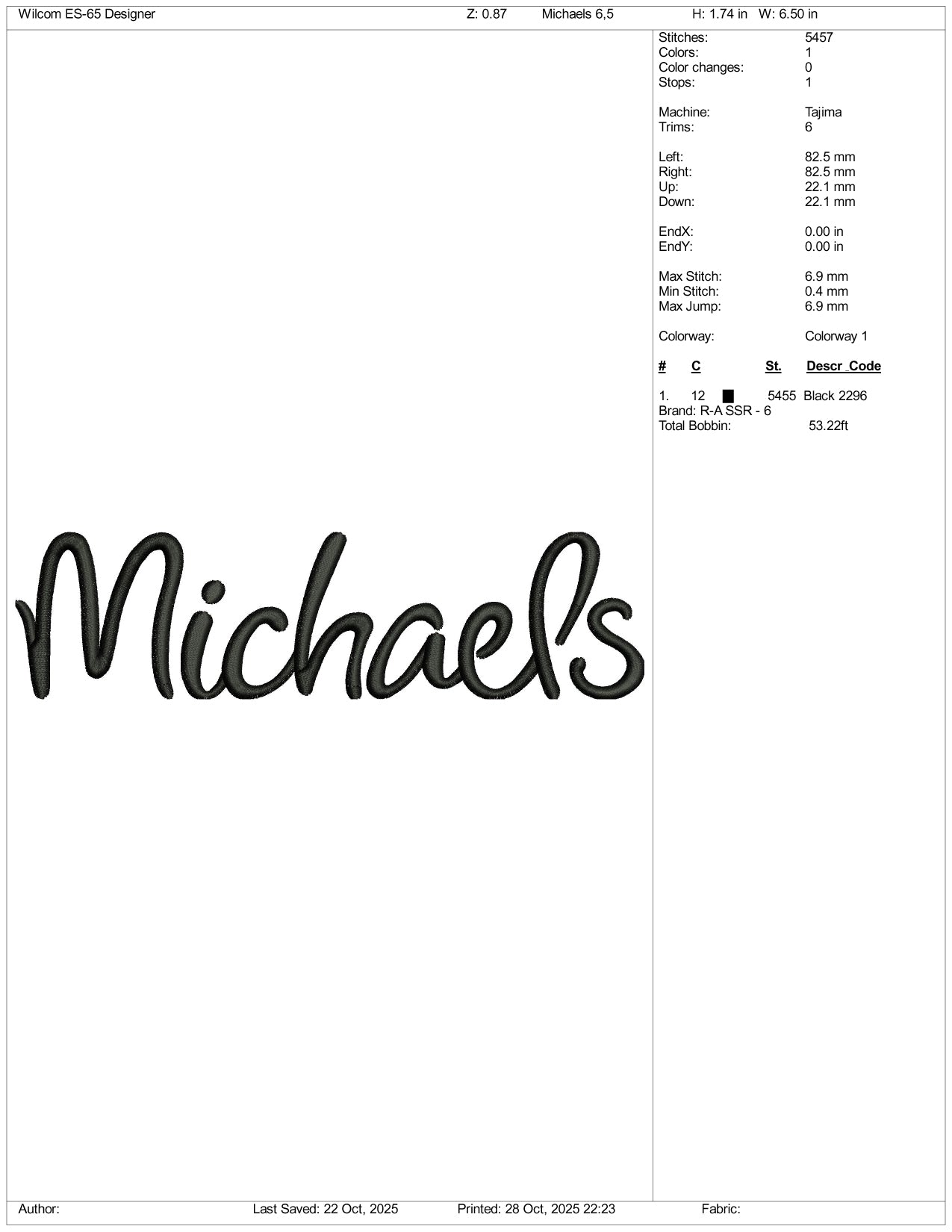 Michaels Logo Embroidery Design Files - 5 Size's