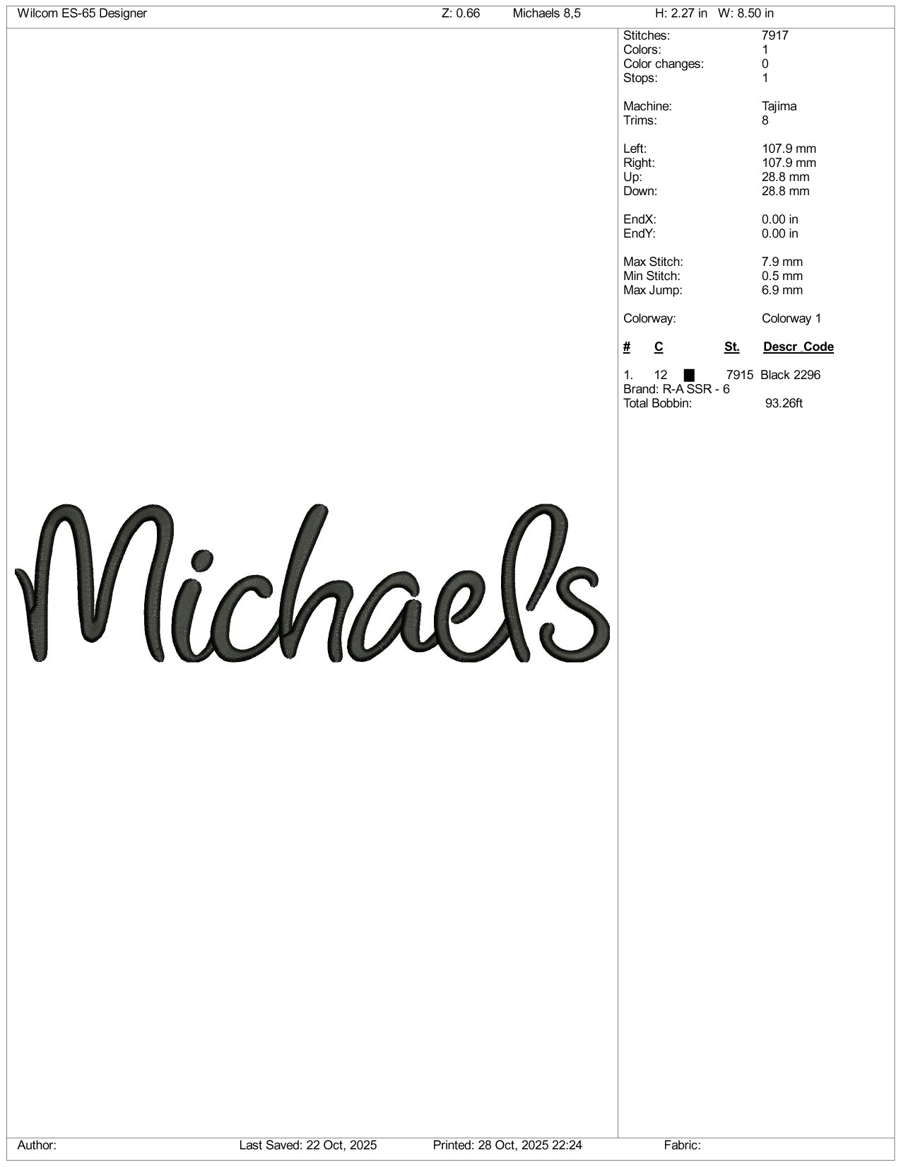 Michaels Logo Embroidery Design Files - 5 Size's