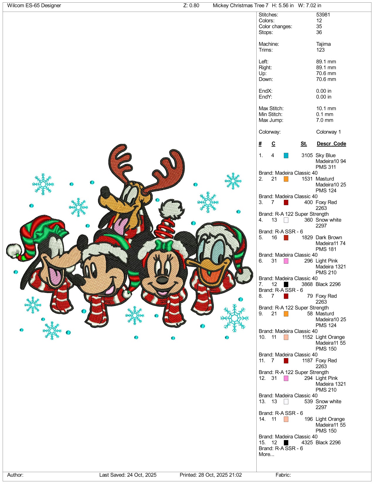 Disneyland Friends v3 Embroidery Design Files - 4 Size's