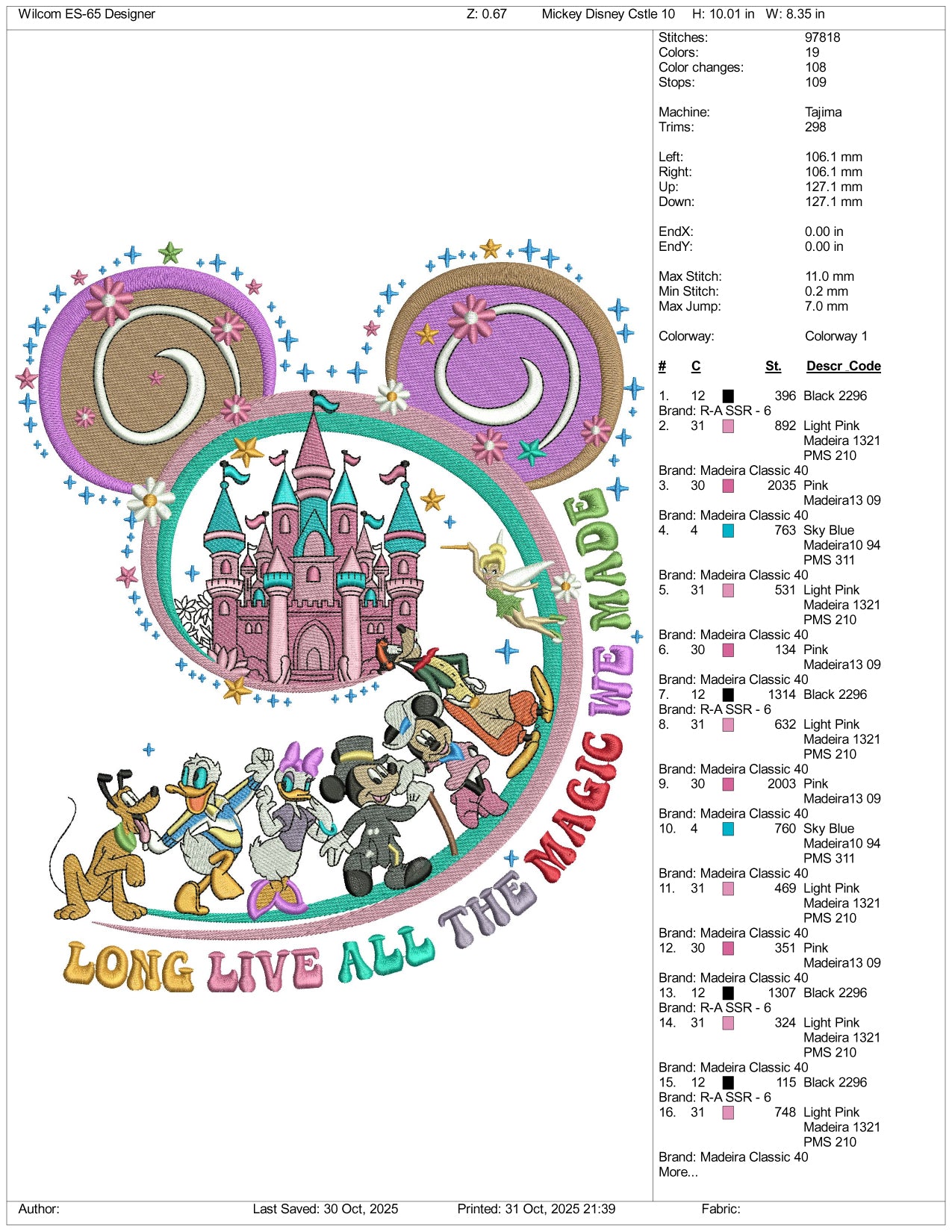 Long Live All The Magic We Made Embroidery Design Files - 3 Size's