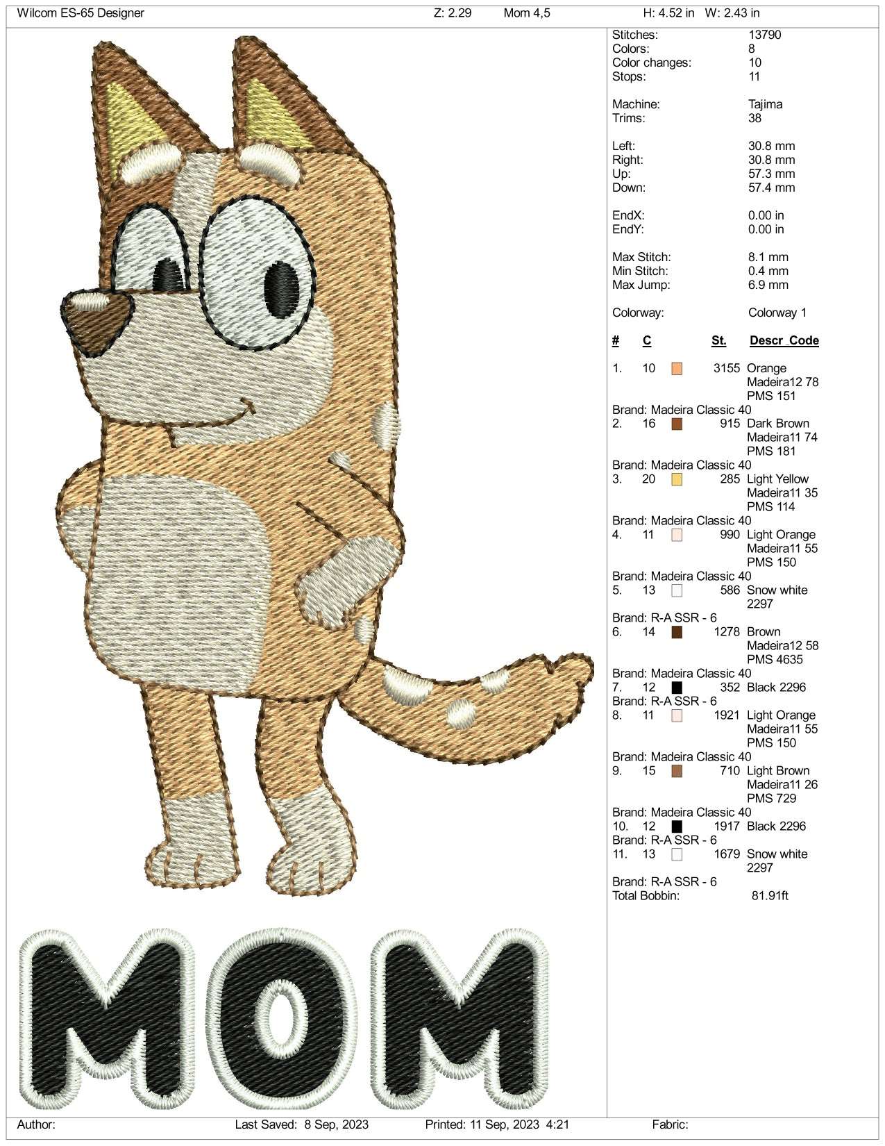 Bingo Mom Embroidery Design Files - 3 Size's