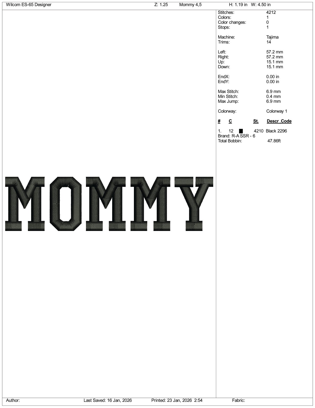 Mommy Embroidery Design Files - 4 Size's
