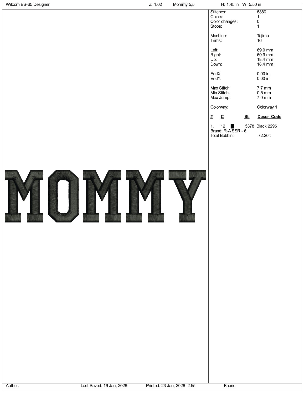 Mommy Embroidery Design Files - 4 Size's