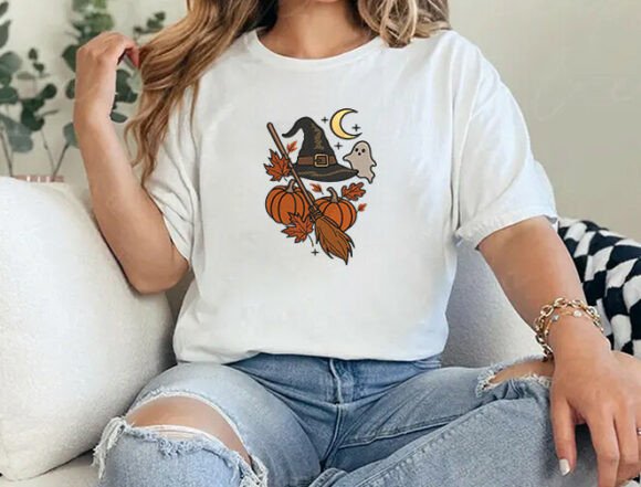 Witch Hat Embroidery Design Files - 5 Size's