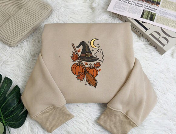 Witch Hat Embroidery Design Files - 5 Size's