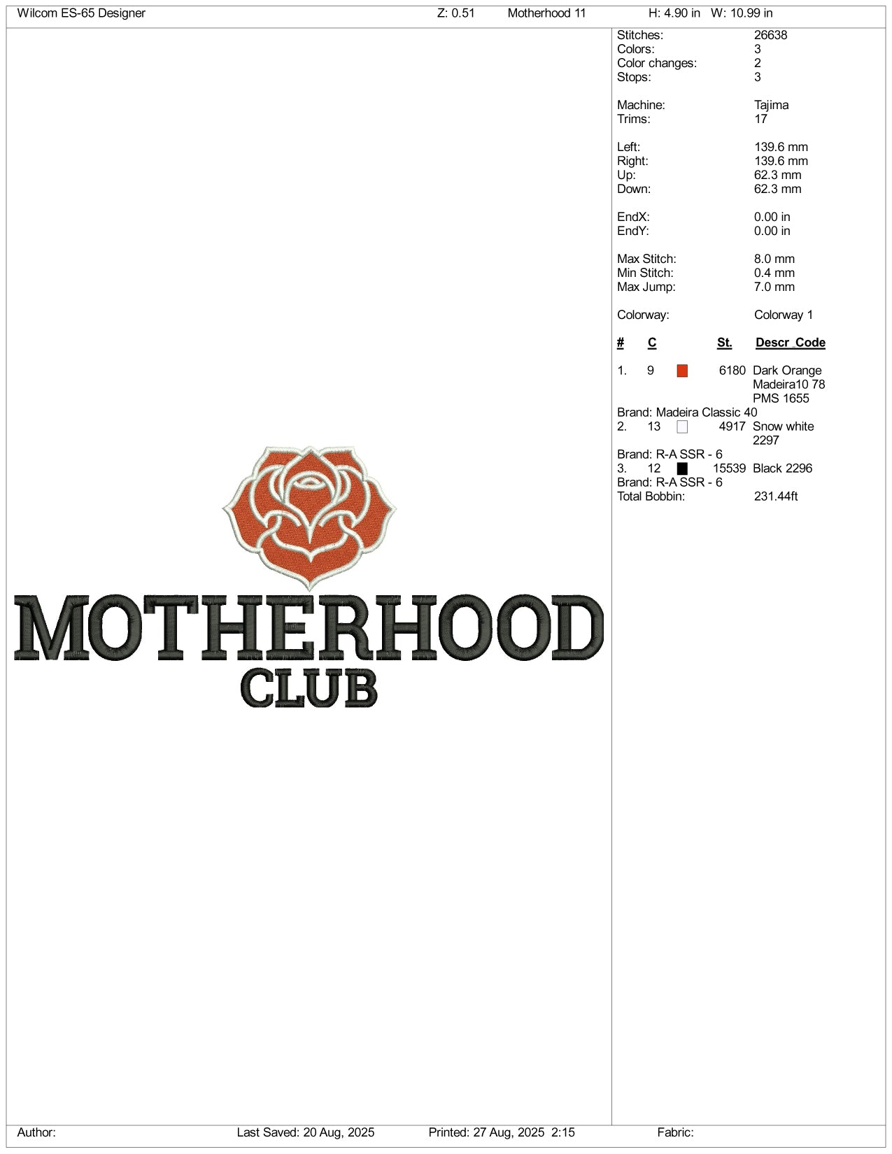 Motherhood Club Embroidery Files - 3 Size's