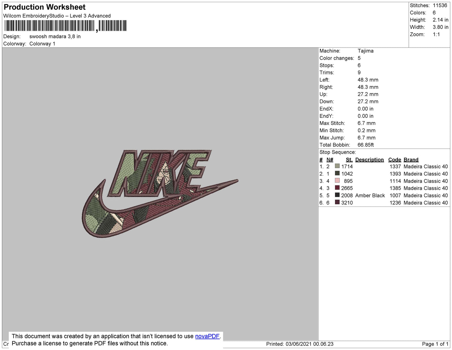 Madara Uchiha Swoosh v2 Embroidery Design Files - 4 Size's
