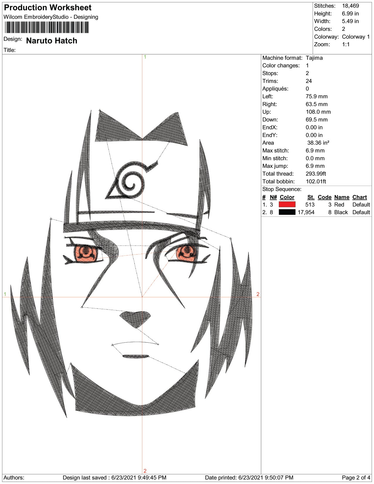 Itachi Uchiha v15 Embroidery Design Files - 4 Size's