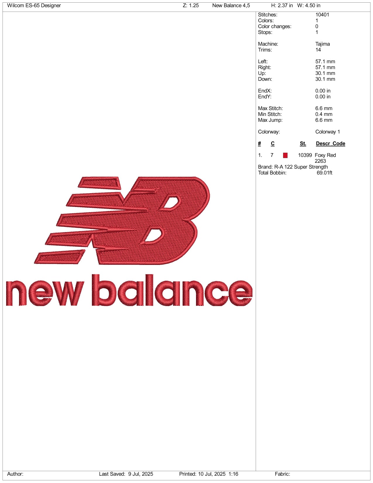 New Balance Logo Embroidery Design Files - 3 Size's