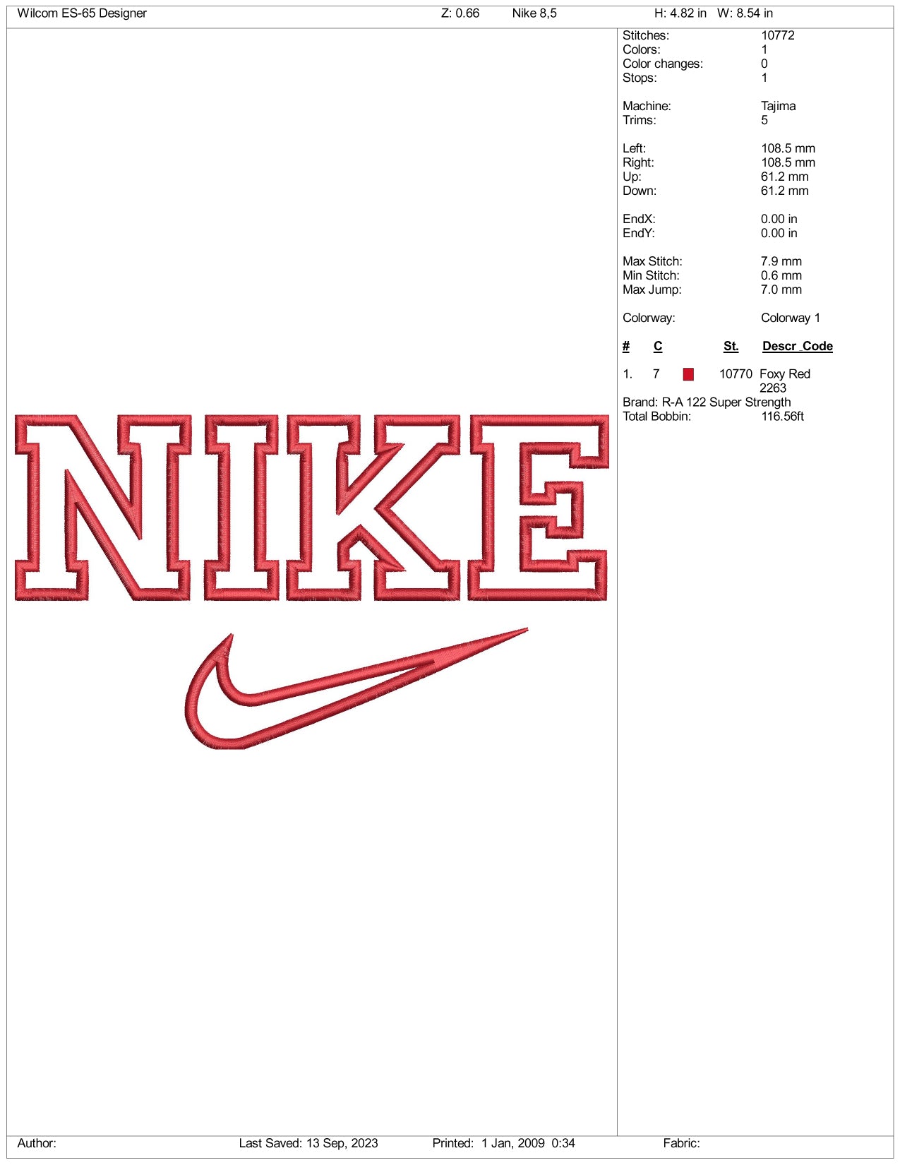 Nike v4 Embroidery Design Files - 3 Size's