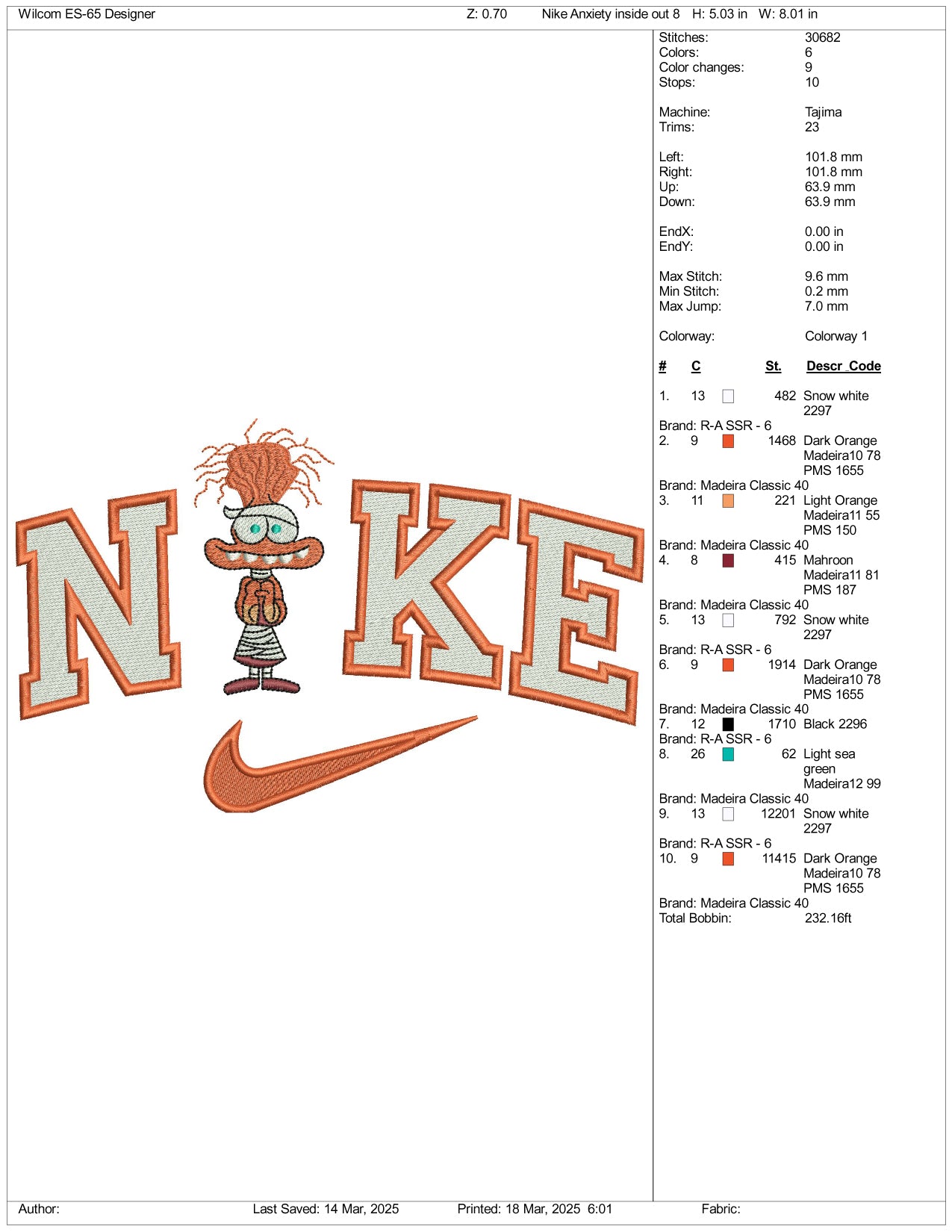 Nike Anxiety Embroidery Files - 3 Size's