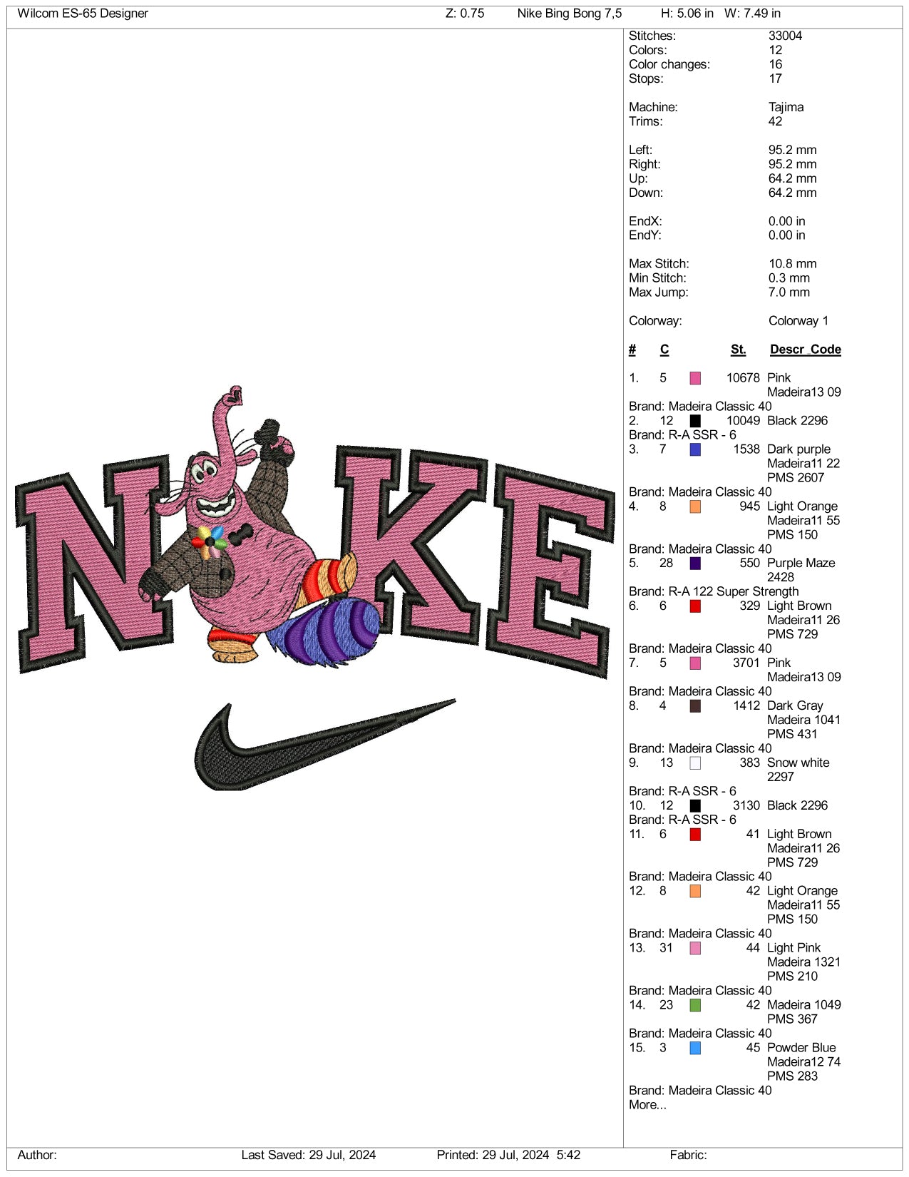 Nike Bing Bong Embroidery Design Files - 3 Size's