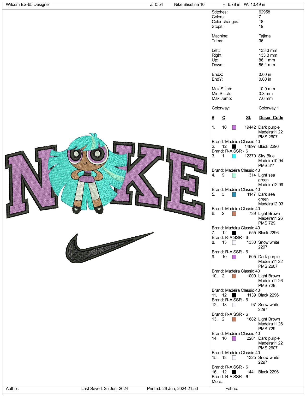 Nike Bliss Embroidery Design Files - 3 Sizes