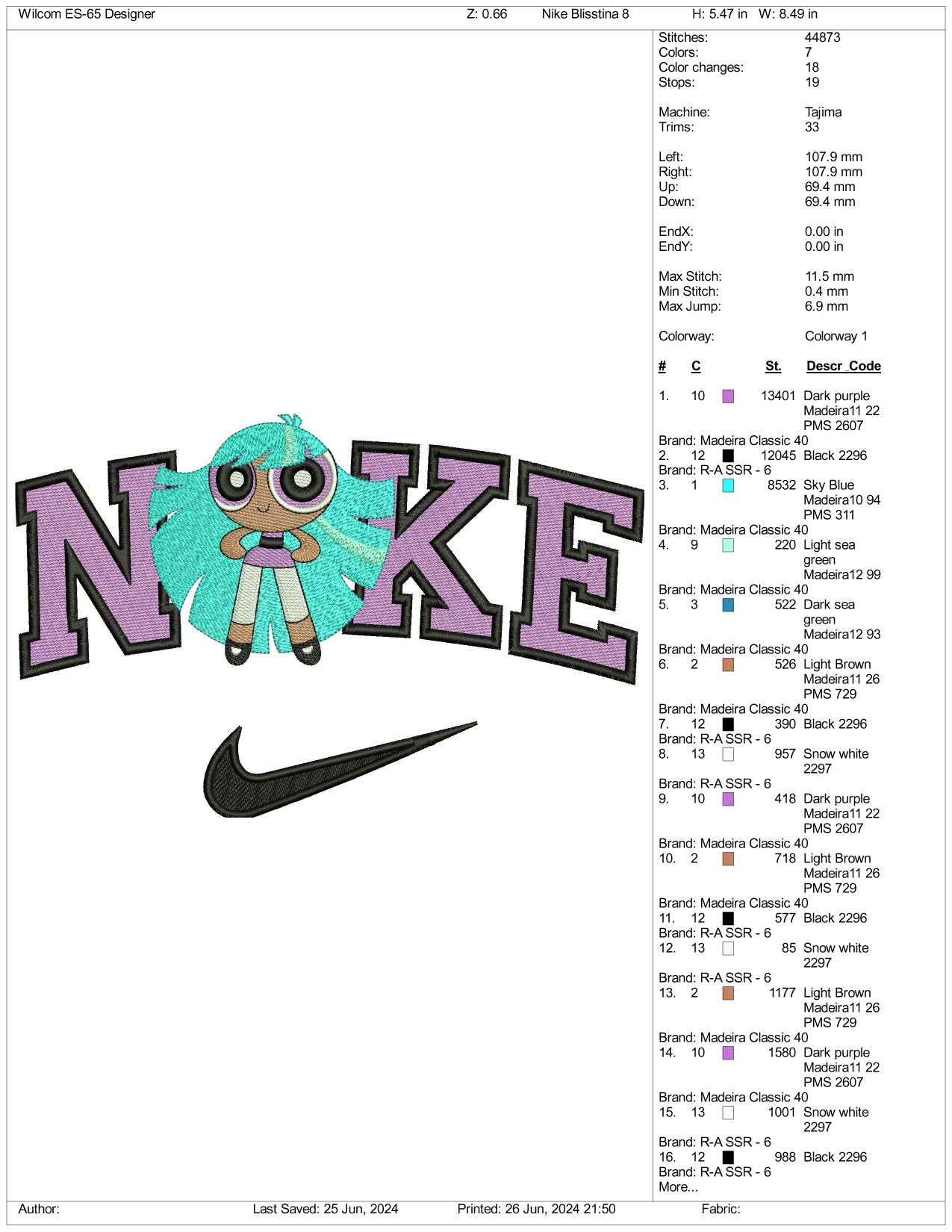 Nike Bliss Embroidery Design Files - 3 Sizes