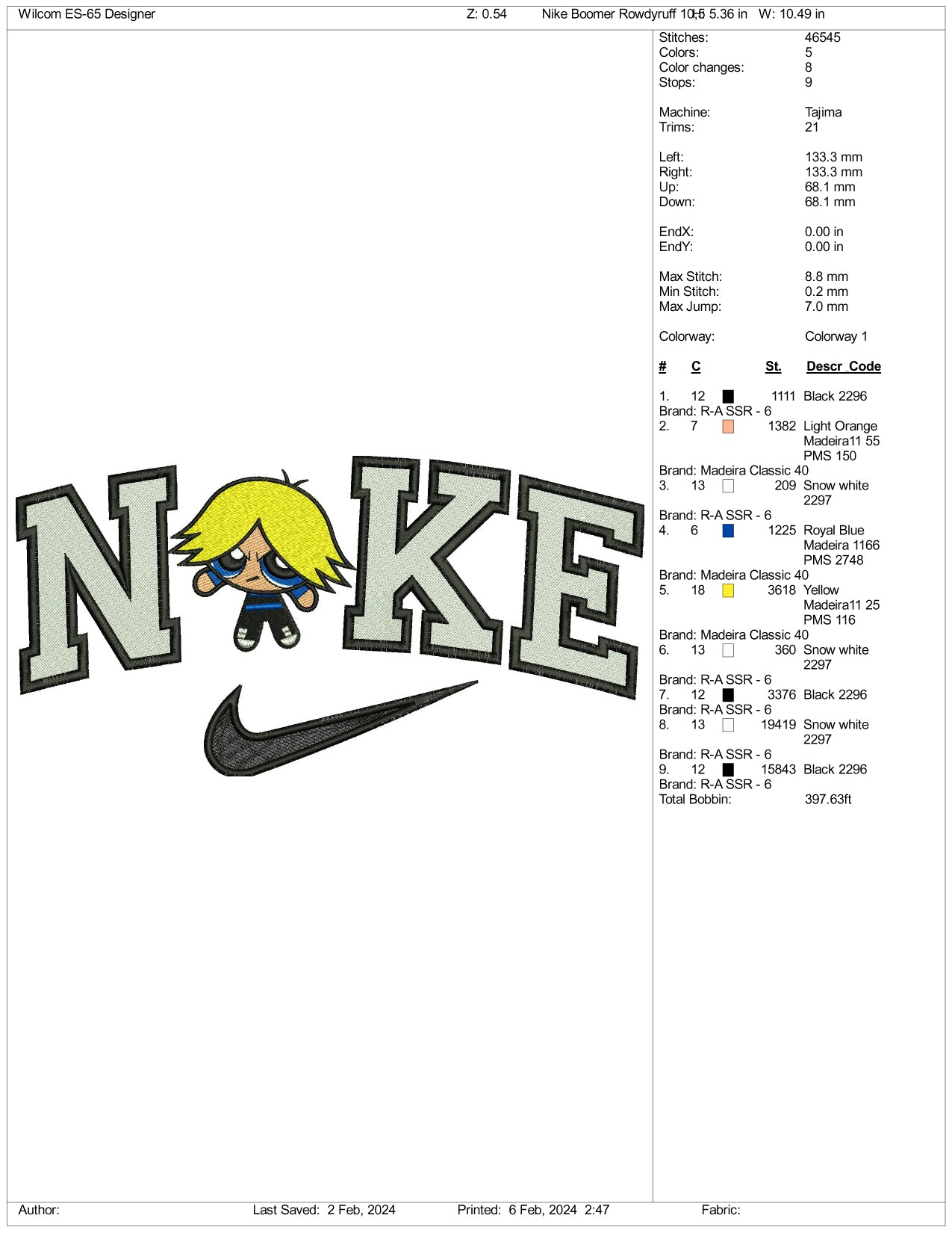 Nike Boomer Embroidery Design Files - 3 Size's