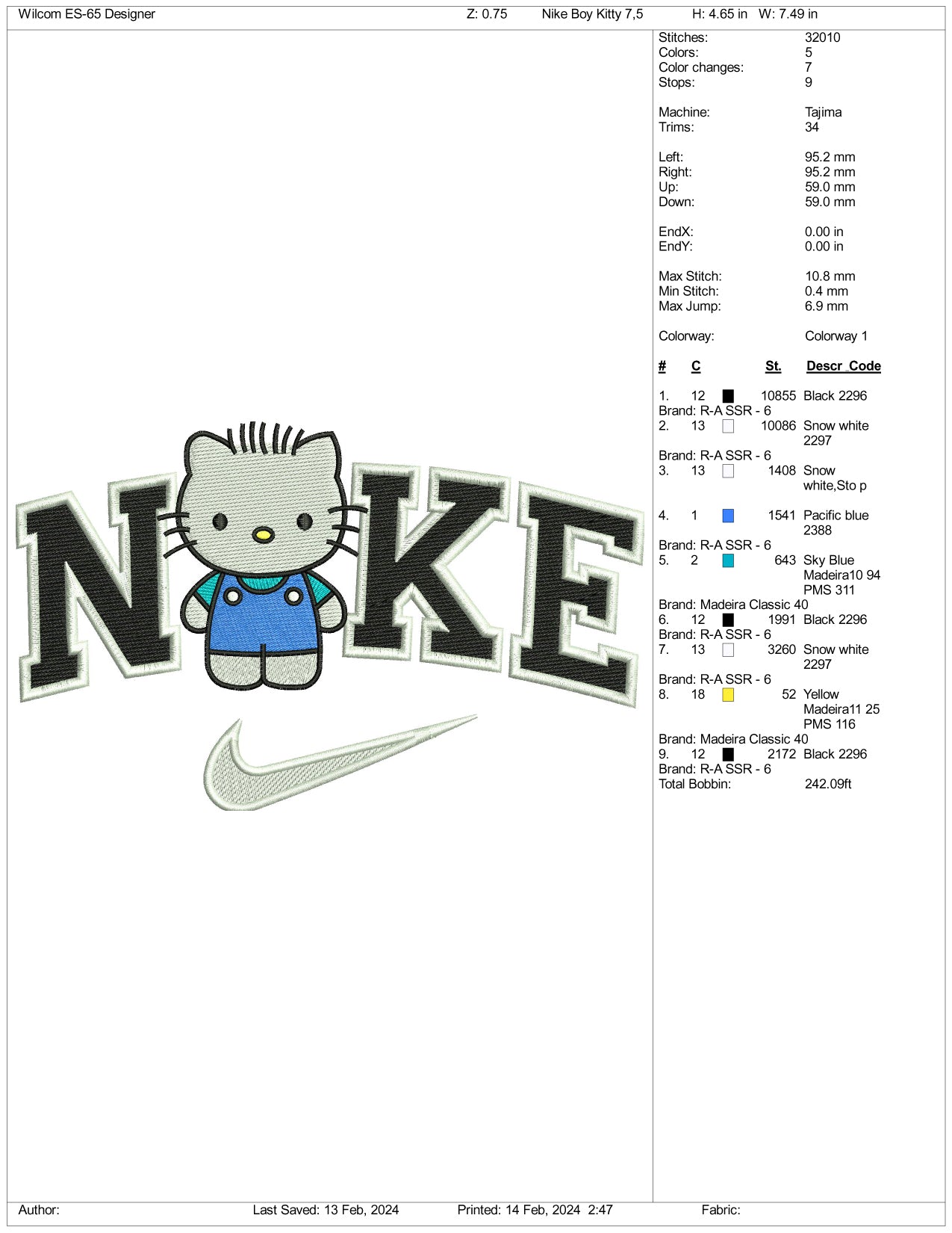 Nike Dear Daniel Embroidery Design Files - 3 Size's