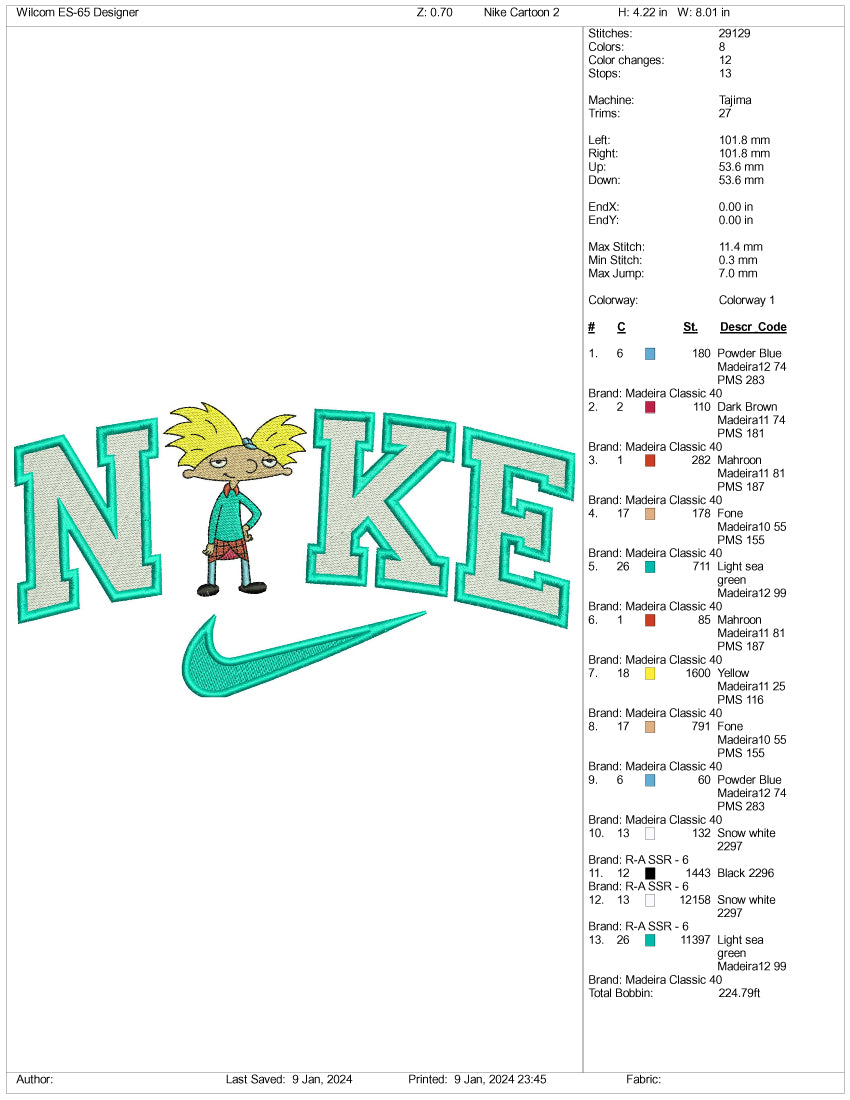 Nike Arnold Embroidery Design Files - 3 Size's