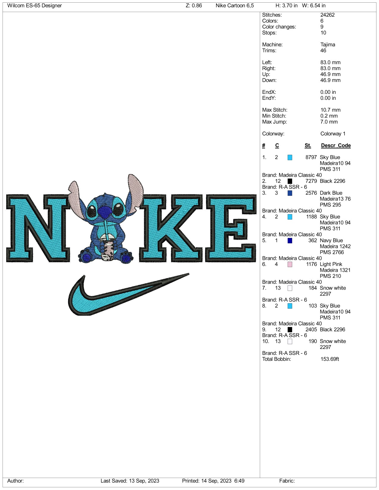 Nike Stitch v2 Embroidery Design Files - 3 Size's