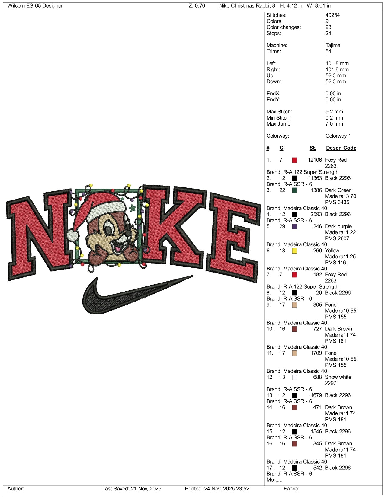 Nike Dale v3 Embroidery Design Files - 3 Size's