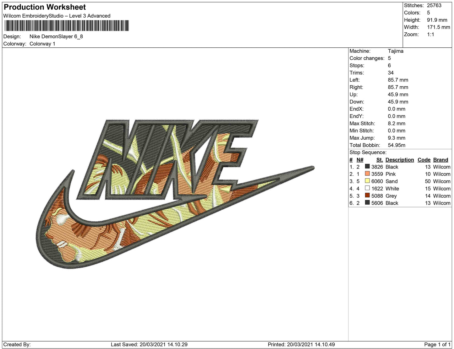 Demon Slayer Swoosh Embroidery Design Files - 4 Size's