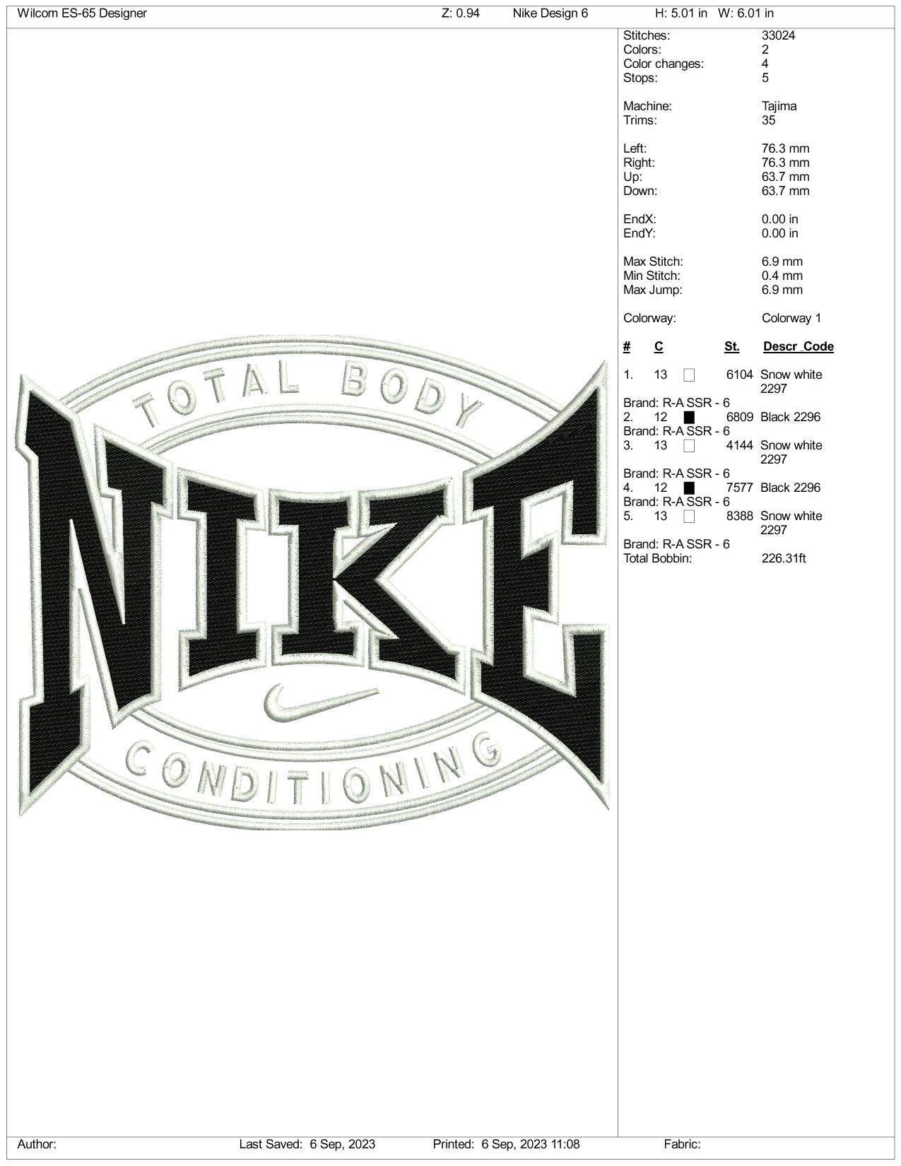 Nike v2 Embroidery Design Files - 3 Size's