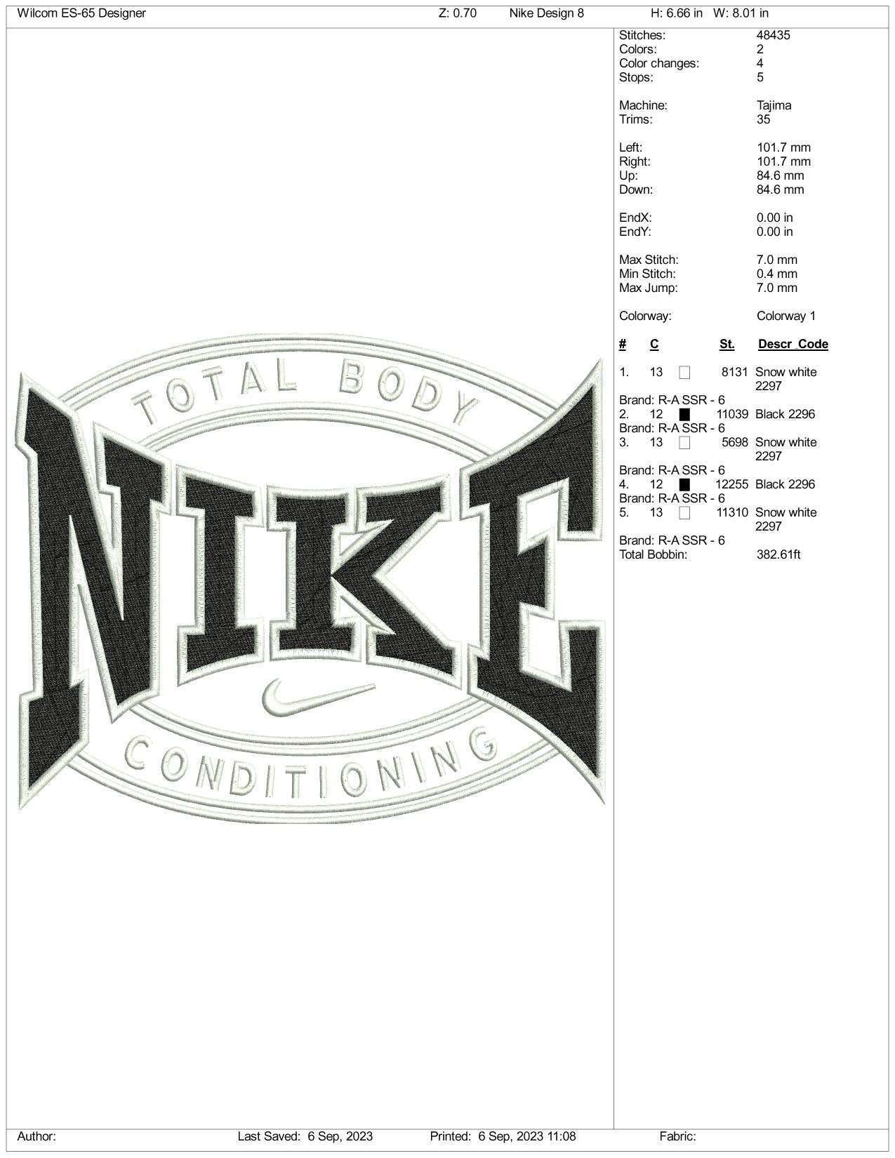 Nike v2 Embroidery Design Files - 3 Size's