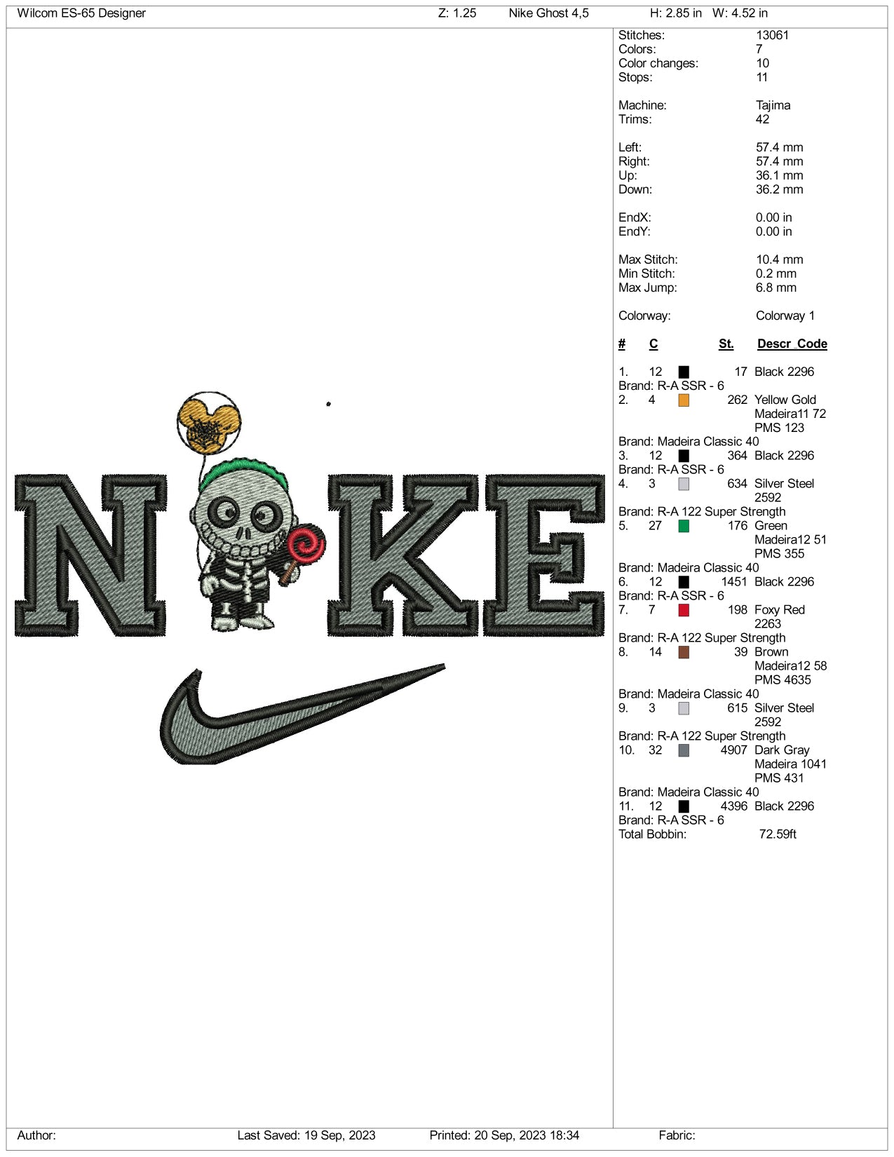 Nike Baby Barrel Embroidery Design Files - 3 Size's