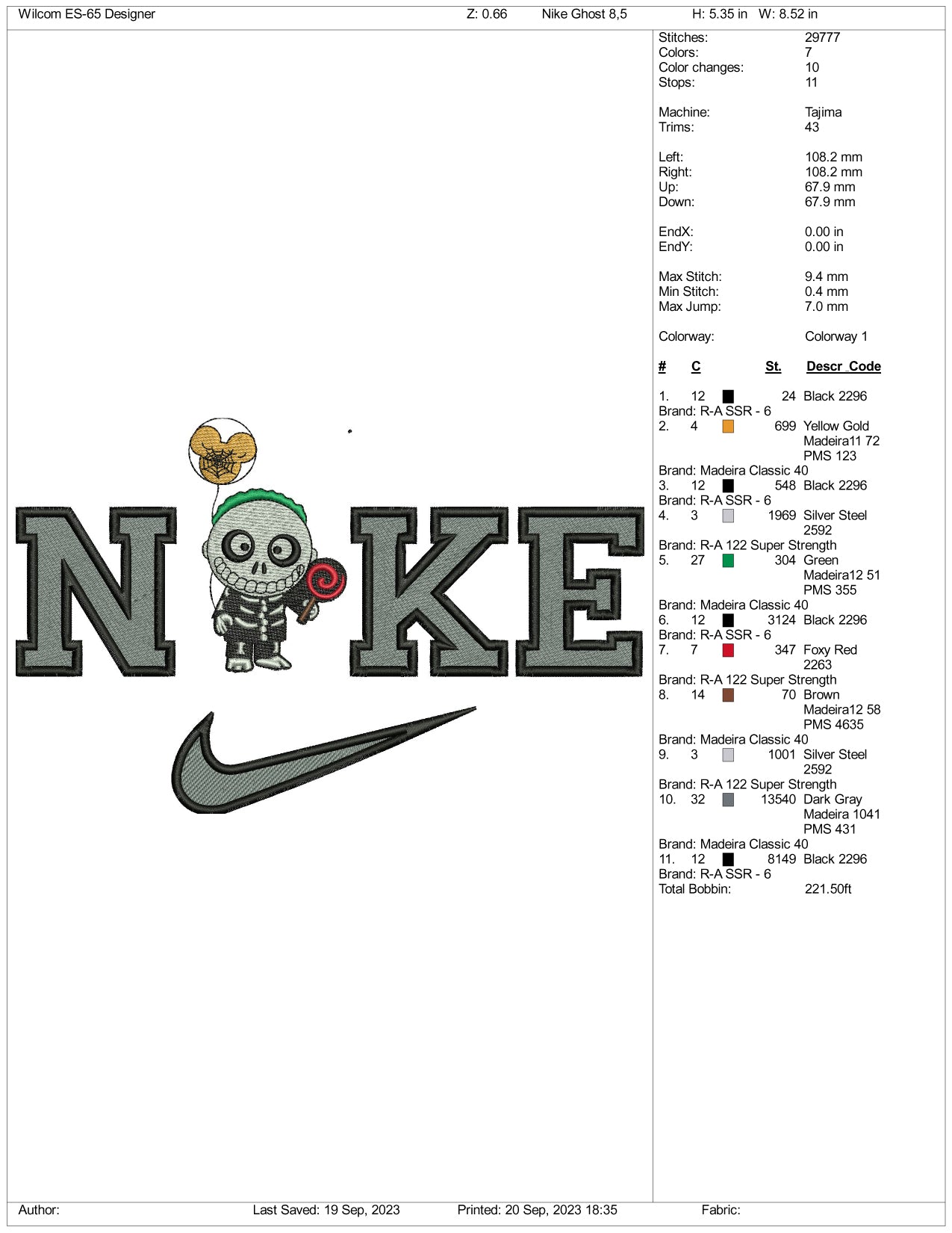 Nike Baby Barrel Embroidery Design Files - 3 Size's