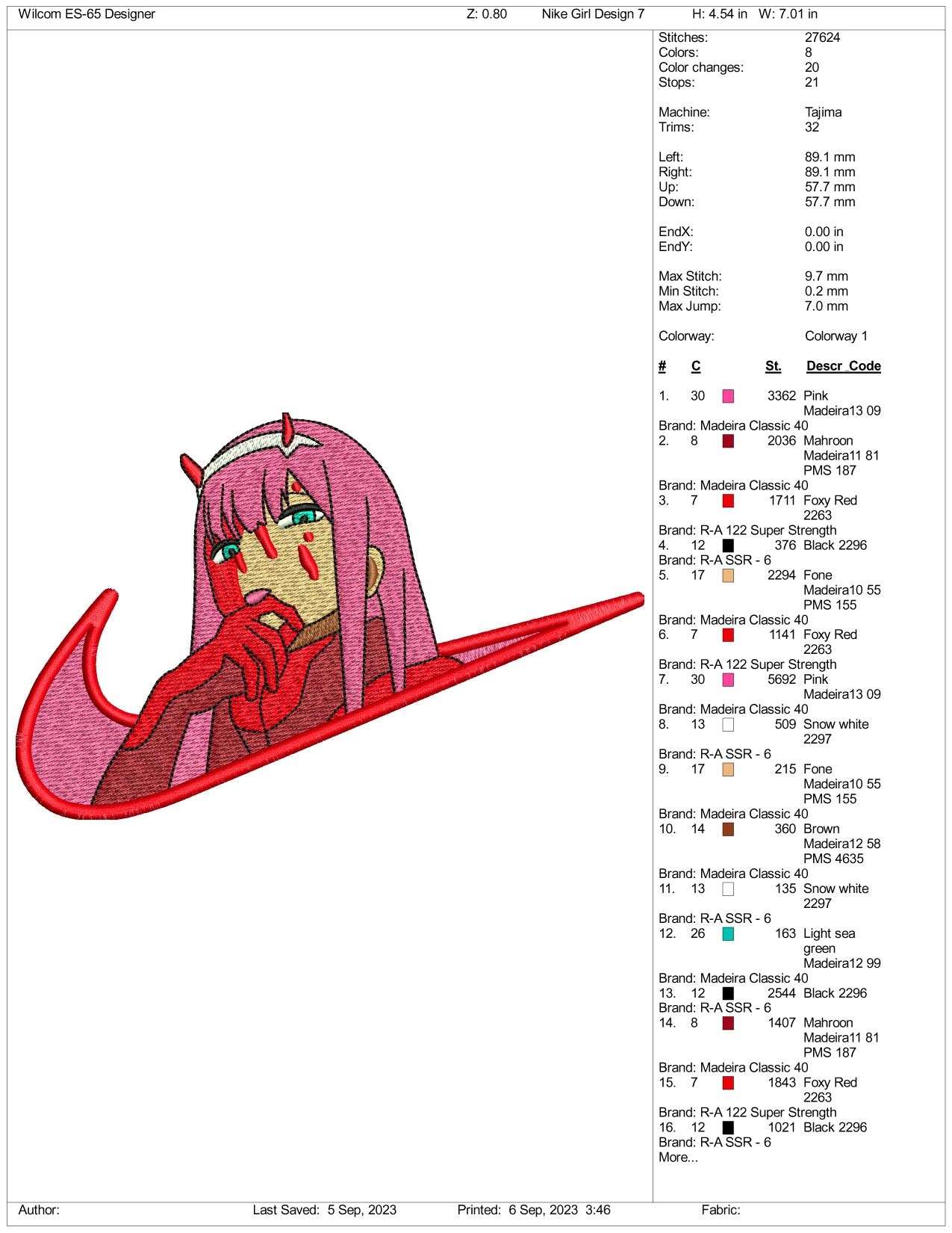 Nike Zero Two Embroidery Design Files - 3 Size's