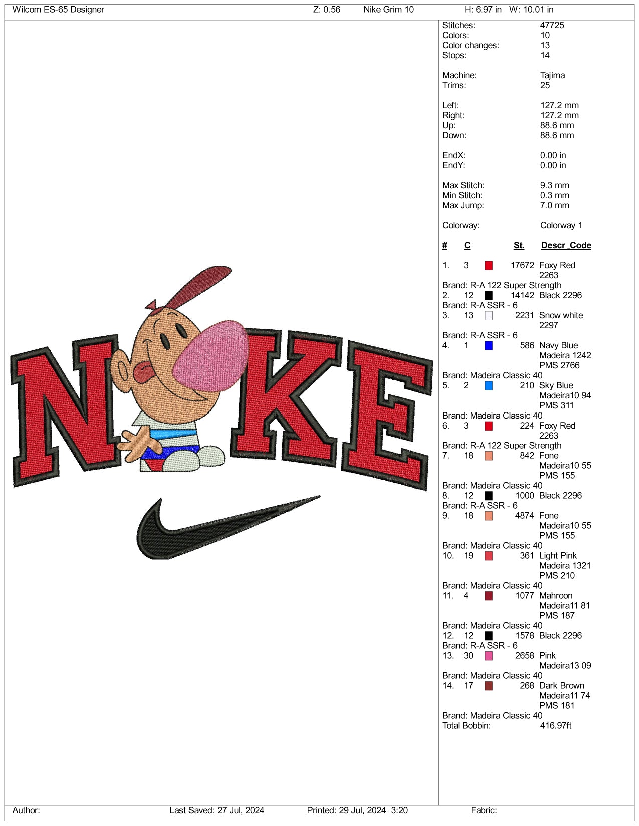 Nike Billy Embroidery Design Files - 3 Size's