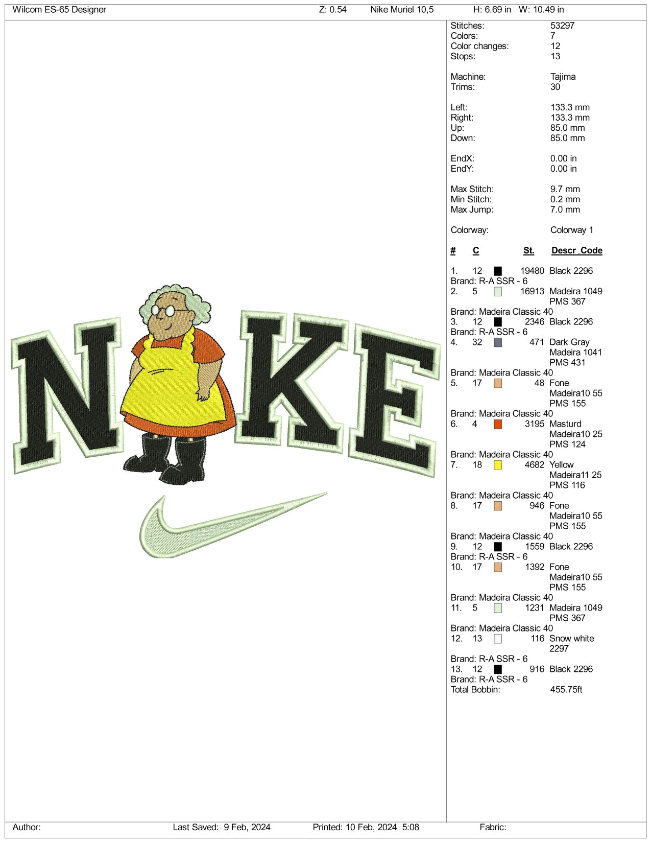 Nike Muriel Embroidery Design Files - 3 Size's