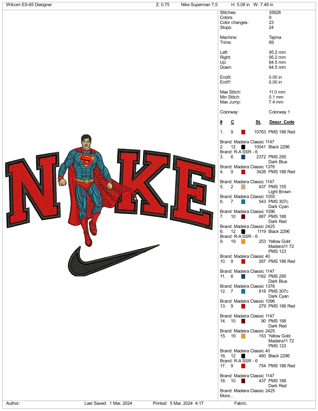 Nike Spiderman Embroidery Design Files - 3 Size's