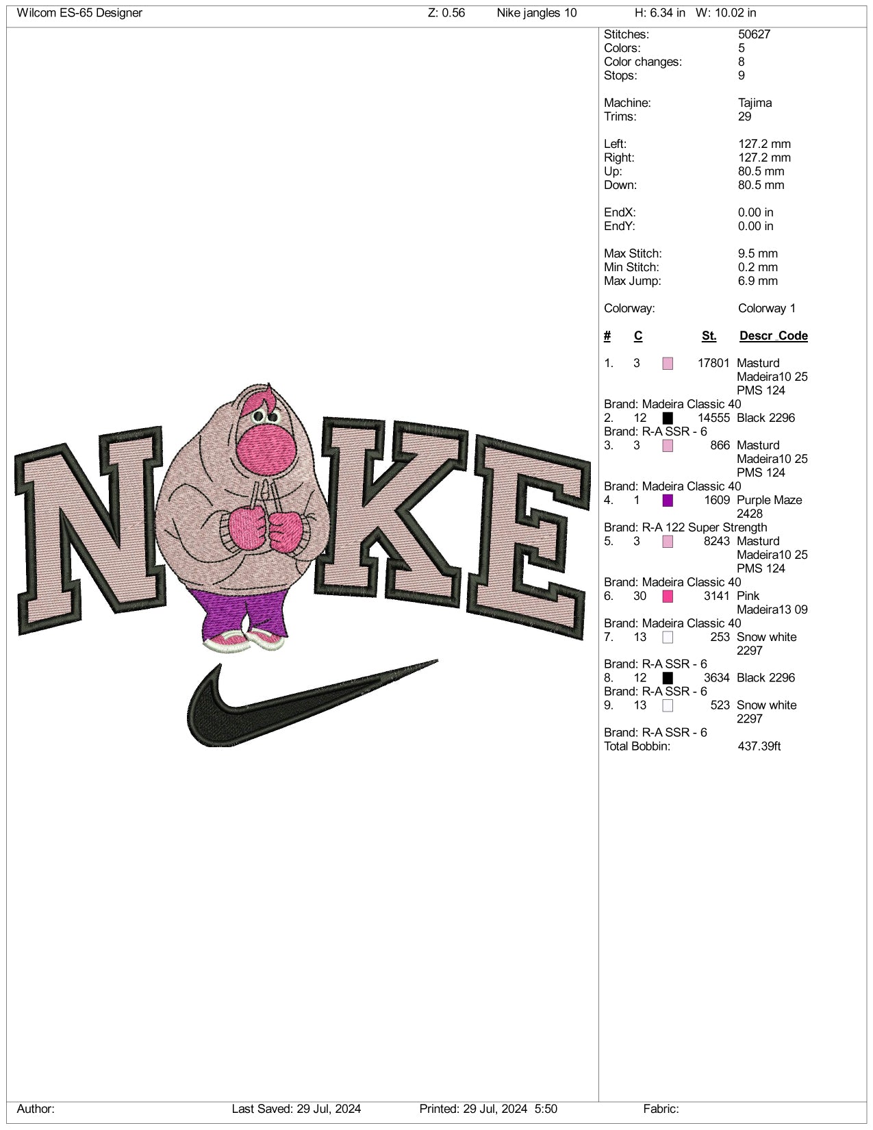 Nike Embarrassment Embroidery Design Files - 3 Size's